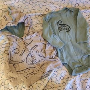 Carter's Blue and Gray Dinosaur Matching Set